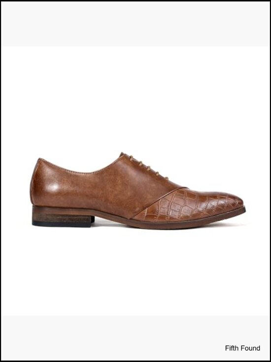 Men\'s Croc-Embossed Lace Up Oxfords Dress Shoes Formal Wedding Prom main image 4